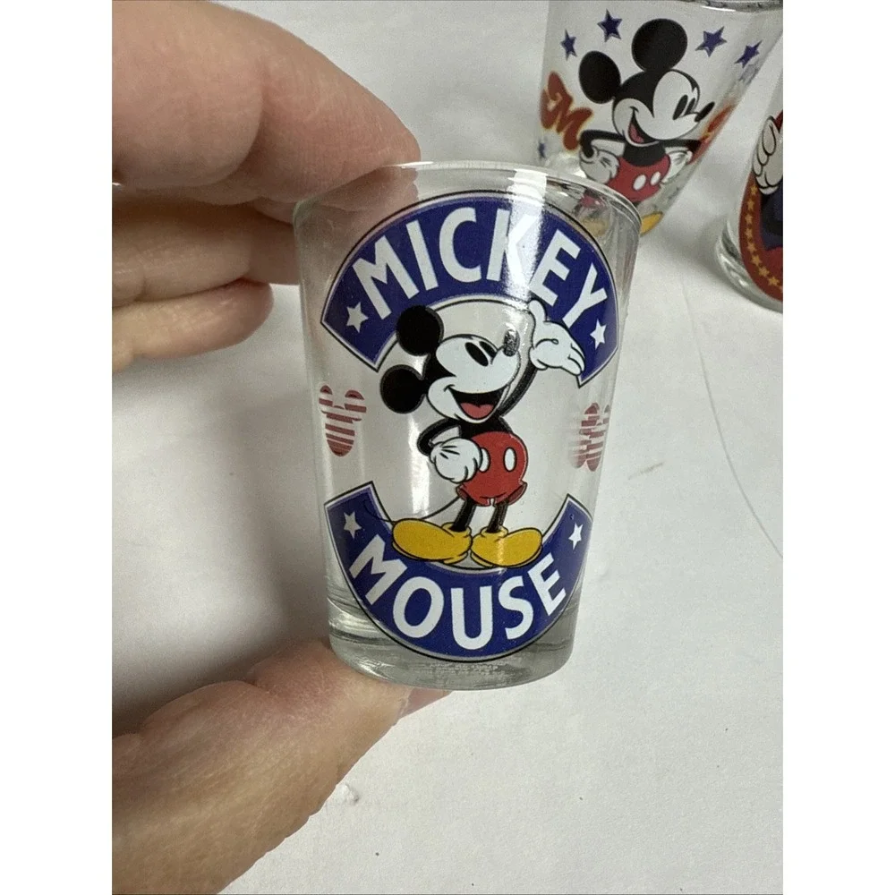 Set of‎ 3 Disney Mickey Mouse 1.5oz Clear Shot Glasses Set No Box